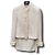 Gianni Versace Couture Tailleur Tweed Écru com Pérolas
