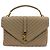 Autre Marque Saint Laurent Classic Monogram College Matelasse Chevron Leather Medium Beige