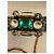 Gedebe Borsa in pelle stampa pitone Green Crystal Verde Gold hardware - vista 10