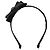 Chanel Coco Mark Ribbon Satin Velvet Headband Black