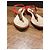 Sandali Thong Chanel in Pelle Verniciata Rossa a Monete Rosso - vista 5