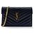 Autre Marque Saint Laurent Bicolor Monogram Leather and Patent Black