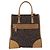 Borsa PRADA Tweed Brown Silver Auth 202875A Marrone Argento - vista 2