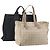 Hermès HERMES Chanel Tote Bag Canvas 2 Set Black Beige Auth ti4035 Nero