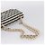 Borsa CHANEL Chain Matelasse 25 in jersey di cotone Nero Bianco gold CC Auth 202910SM D'oro - vista 7