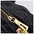 Bolsa de mão PRADA em couro preto e ouro Auth am12603SAM Dourado - vista 19