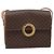 Céline Bolsa de Ombro Circular CELINE Macadam Canvas PVC Couro Marrom Dourado Auth 202926 - vista 13