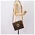 Céline Bolsa de Ombro Circular CELINE Macadam Canvas PVC Couro Marrom Dourado Auth 202926 - vista 22