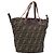 Borsa a mano FENDI Zucca Canvas Nero Marrone Auth 202954