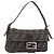 FENDI Zucca Canvas Mamma Baguette Schultertasche Braun Schwarz Auth BA15632V