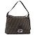 FENDI Zucca Canvas Mamma Baguette Schultertasche Braun Schwarz Auth 200697A