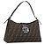 FENDI Zucca Canvas Mamma Baguette Schultertasche Braun Schwarz Auth BA15630V