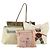 Borsa a Tracolla PRADA Borsa Tote Nylon 4 Set Khaki Pink Auth ti4038 Rosa Cachi