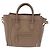 Céline CELINE Luggage Nano Shopper Hand Bag Leather 2way Beige Gold Auth 200630A D'oro - vista 13
