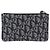 Pouch Christian Dior Trotter Canvas Navy Silver Auth 203455A Argento Blu navy - vista 2