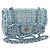 Borsa a tracolla CHANEL Chain Matelasse 20 in tweed Blu Argento CC Auth BA15642SM