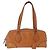 Bolsa de Ombro PRADA em Couro Marrom Prata Auth 202998 - vista 13