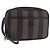 Pequin FENDI Pecan Clutch-Tasche aus PVC und Leder, braun und goldfarben, authentisch 203483V