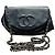 Chanel Borsa a patta in pelle grana blu navy Blu scuro
