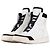 Sapatilhas High-Top de couro acolchoado com logo Balmain by Olivier Rousteing AW13 Branco