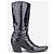 Botas Cowboy Prada años 2000 de cocodrilo media pantorrilla Negro - vista 4
