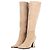 Prada 2000s Knee High Suede Sculptural Heel Boots Beige