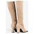 Prada 2000s Knee High Suede Sculptural Heel Boots Beige - view 2