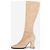 Prada 2000s Knee High Suede Sculptural Heel Boots Beige - view 3