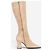 Prada 2000s Knee High Suede Sculptural Heel Boots Beige - view 4