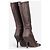 Bow Botas altas de tacón con lazo Prada años 2000 Castaño - vista 2