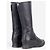 Prada 2000er Knee High Sculptural Platform Wedge Boots Schwarz - Ansicht 2