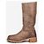 Botas moteras Prada AW11 altas de shearling con efecto pintura Castaño - vista 3