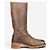 Botas moteras Prada AW11 altas de shearling con efecto pintura Castaño - vista 4