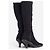 Prada 2000s Knee High Neoprene Kitten Heel Boots Black - view 2