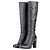 Botas de tacón de nailon con banda lateral Prada años 2000, caña alta Negro