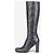 Botas de tacón de nailon con banda lateral Prada años 2000, caña alta Negro - vista 3