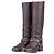 Stivali biker con borchie e imbracatura Miu Miu anni 2000 Marrone
