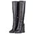 Prada AW14 Knee-High Biker Moto Wedge Boots Schwarz
