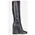 Prada AW14 Knee-High Biker Moto Wedge Boots Schwarz - Ansicht 4