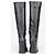 Prada AW14 Knee-High Biker Moto Wedge Boots Schwarz - Ansicht 6