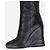 Prada AW14 Knee-High Biker Moto Wedge Boots Schwarz - Ansicht 8