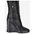 Prada AW14 Knee-High Biker Moto Wedge Boots Schwarz - Ansicht 9