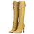 Stivali alti in struzzo con lacci e tacco Dior by Galliano AW00 Giallo