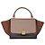 Céline Borsa Celine Trapeze Tricolor in pelle e camoscio Marrone Beige Marrone scuro