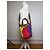 Bolso Tote estructurado Vintage Marni Wave Canvas c. 2009 Púrpura Rojo Amarillo - vista 4