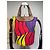 Bolso Tote estructurado Vintage Marni Wave Canvas c. 2009 Púrpura Rojo Amarillo - vista 8