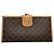 Edge Céline Vintage Celine Coated Canvas Bifold Wallet Dark Brown Tan Beige