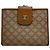 Céline Vintage Celine Macadam Canvas Bifold Wallet Beige Brown