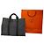 Hermès Vintage Hermes Canvas NetBook Tote Grau Schwarz