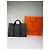 Hermès Vintage Hermes Canvas NetBook Tote Grau Schwarz - Ansicht 2